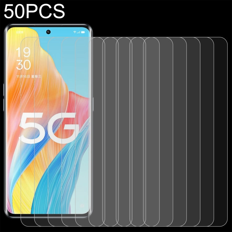 50pcs 0.26mm 9H 2.5D Tempered Glass Film, For OPPO A1 Pro / Reno8 T 5G (50 PCS), For Xiaomi Redmi 11A (50 PCS)