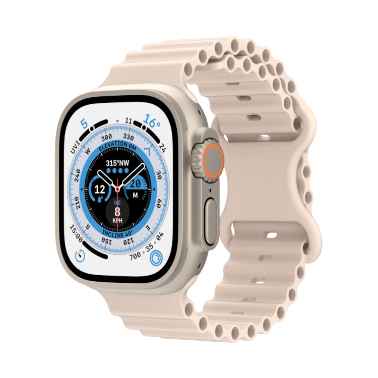 Ocean Style Silicone Watch Band, For Apple Watch Ultra 49mm / Series 8&amp;7 45mm / SE 2&amp;6&amp;SE&amp;5&amp;4 44mm / 3&amp;2&amp;1 42mm, For Apple Watch Series 8&amp;7 41mm / SE 2&amp;6&amp;SE&amp;5&amp;4 40mm / 3&amp;2&amp;1 38mm