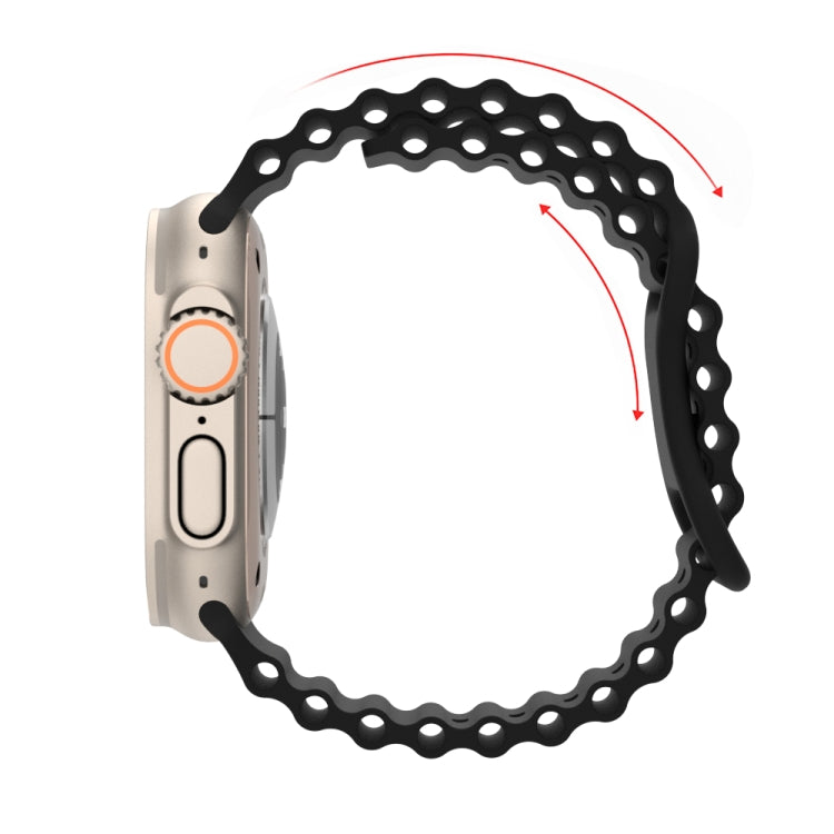 Ocean Style Silicone Watch Band, For Apple Watch Ultra 49mm / Series 8&amp;7 45mm / SE 2&amp;6&amp;SE&amp;5&amp;4 44mm / 3&amp;2&amp;1 42mm, For Apple Watch Series 8&amp;7 41mm / SE 2&amp;6&amp;SE&amp;5&amp;4 40mm / 3&amp;2&amp;1 38mm