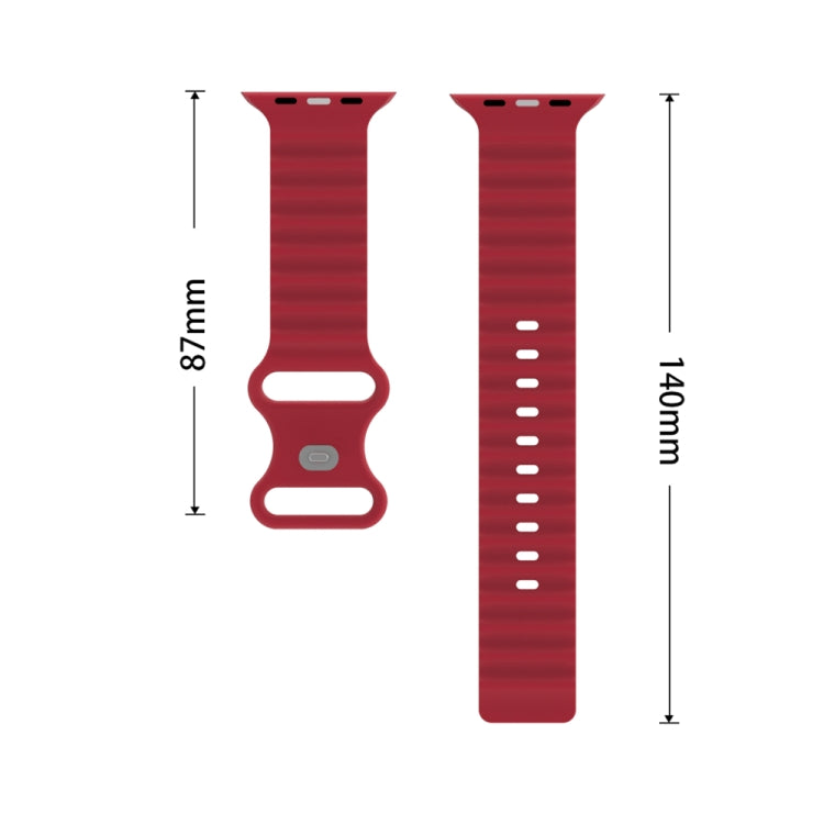 Ocean Style Silicone Watch Band, For Apple Watch Ultra 49mm / Series 8&7 45mm / SE 2&6&SE&5&4 44mm / 3&2&1 42mm, For Apple Watch Series 8&7 41mm / SE 2&6&SE&5&4 40mm / 3&2&1 38mm