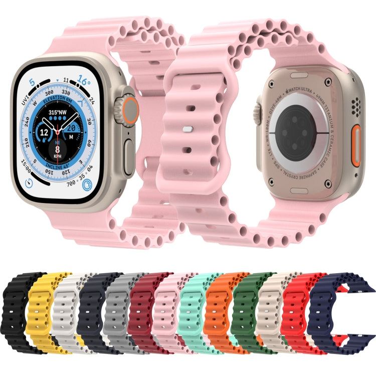 Ocean Style Silicone Watch Band, For Apple Watch Ultra 49mm / Series 8&7 45mm / SE 2&6&SE&5&4 44mm / 3&2&1 42mm, For Apple Watch Series 8&7 41mm / SE 2&6&SE&5&4 40mm / 3&2&1 38mm