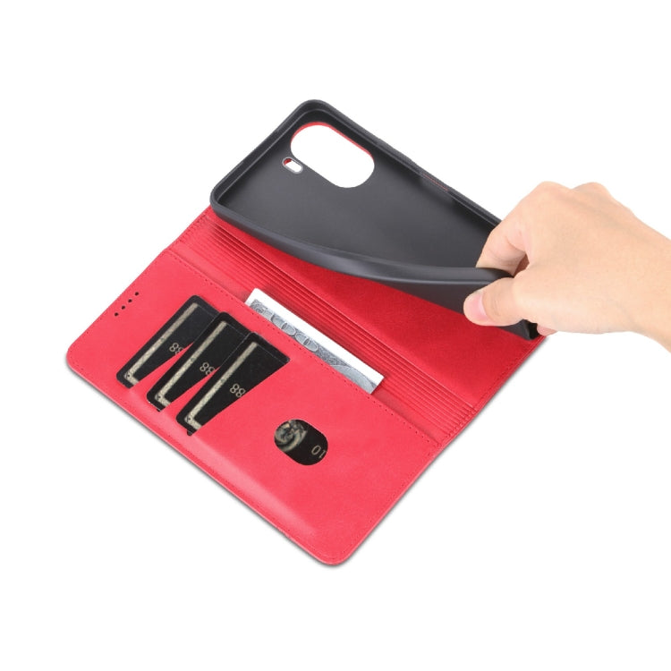 AZNS Magnetic Calf Texture Leather Phone Case