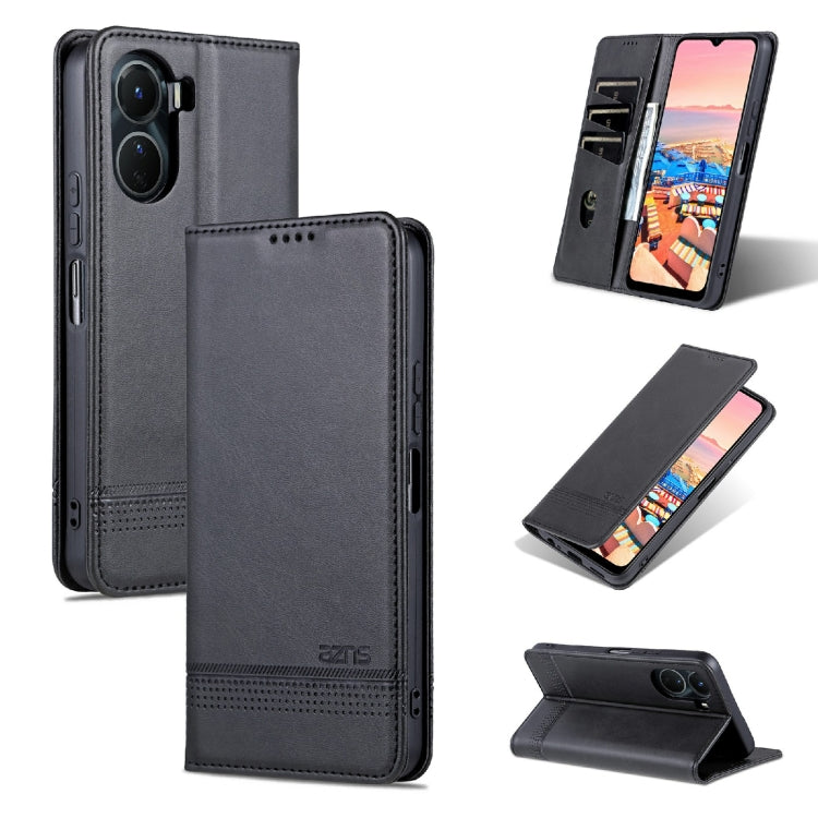 AZNS Magnetic Calf Texture Leather Phone Case, For vivo Y02s 4G/Y16 4G, For Honor X40