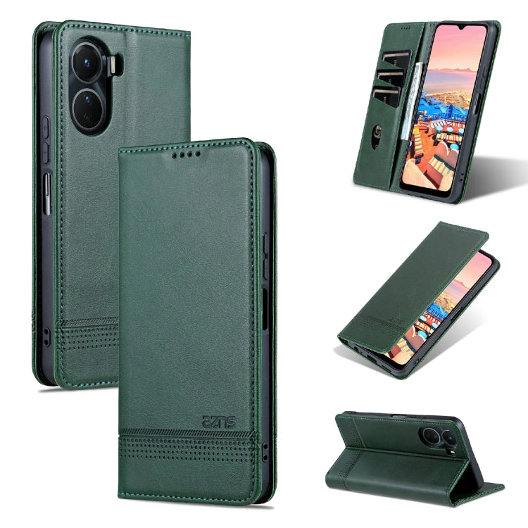AZNS Magnetic Calf Texture Leather Phone Case
