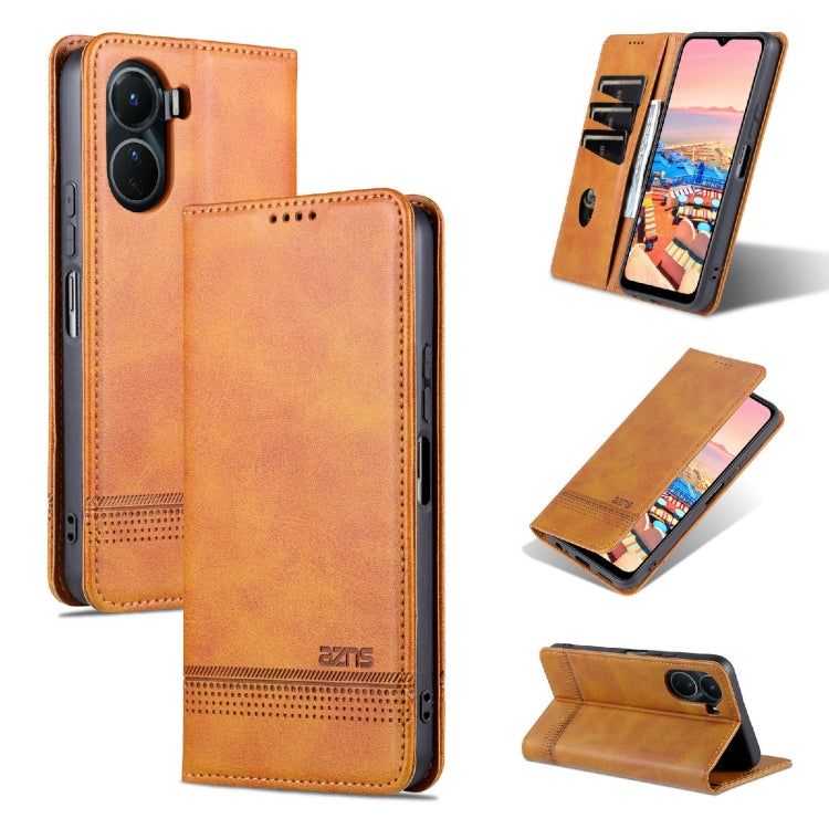 AZNS Magnetic Calf Texture Leather Phone Case