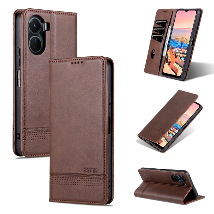AZNS Magnetic Calf Texture Leather Phone Case