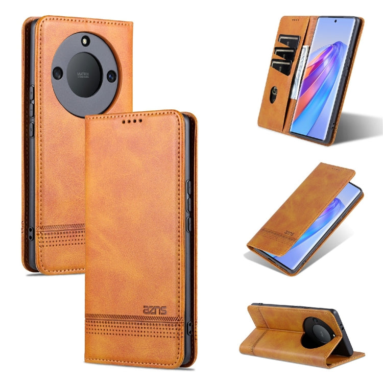 AZNS Magnetic Calf Texture Leather Phone Case