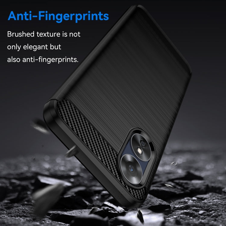 Brushed Texture Carbon Fiber TPU Phone Case, For OPPO A17, For OPPO A17k