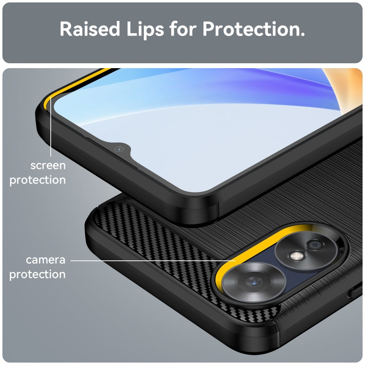 Brushed Texture Carbon Fiber TPU Phone Case, For OPPO A17, For OPPO A17k