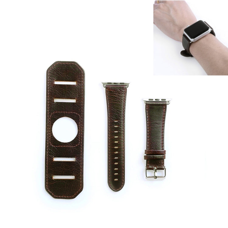 Crazy Horse Texture Bracelet Watchband, For Apple Watch 5 &amp; 4 40mm / 3 &amp; 2 &amp; 1 38mm, For Apple Watch 5 &amp; 4 44mm / 3 &amp; 2 &amp; 1 42mm