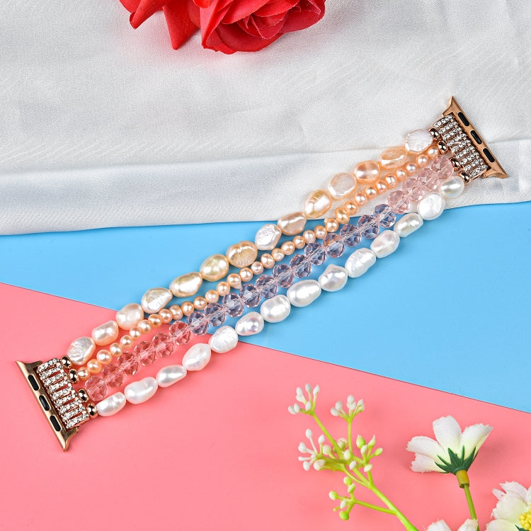 Pearl Crystal Watchband, For Apple Watch 5 &amp; 4 40mm / 3 &amp; 2 &amp; 1 38mm, For Apple Watch 5 &amp; 4 44mm / 3 &amp; 2 &amp; 1 42mm