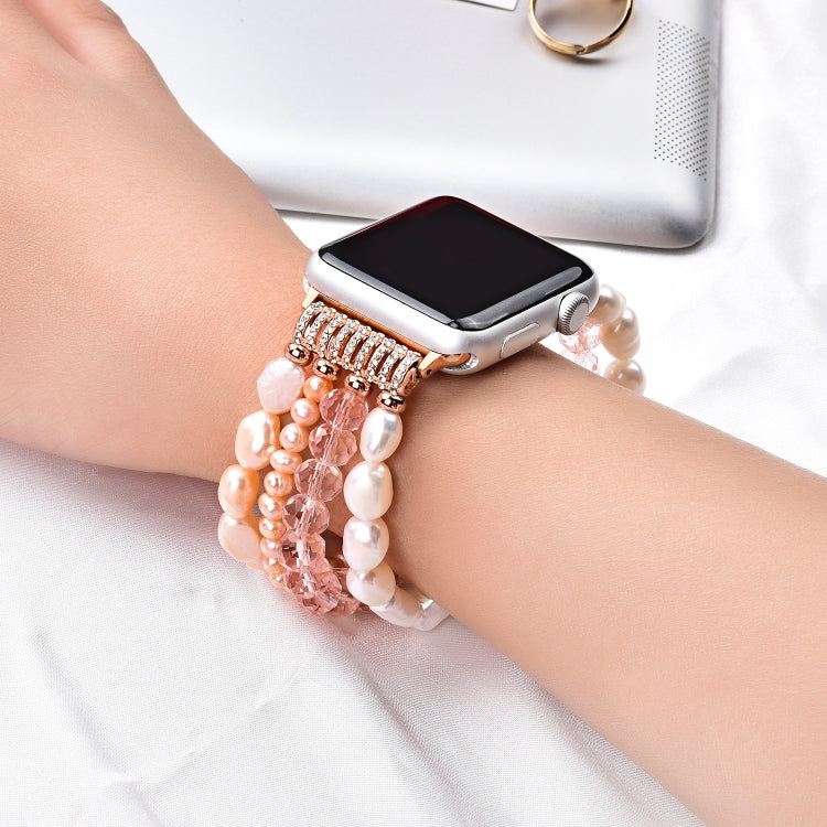 Pearl Crystal Watchband, For Apple Watch 5 &amp; 4 40mm / 3 &amp; 2 &amp; 1 38mm, For Apple Watch 5 &amp; 4 44mm / 3 &amp; 2 &amp; 1 42mm