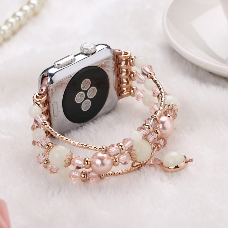 Luminous Agate Watchband, For Apple Watch 5 &amp; 4 40mm / 3 &amp; 2 &amp; 1 38mm, For Apple Watch Ultra 49mm / Series 8&amp;7 45mm / SE 2&amp;6&amp;SE&amp;5&amp;4 44mm / 3&amp;2&amp;1 42mm