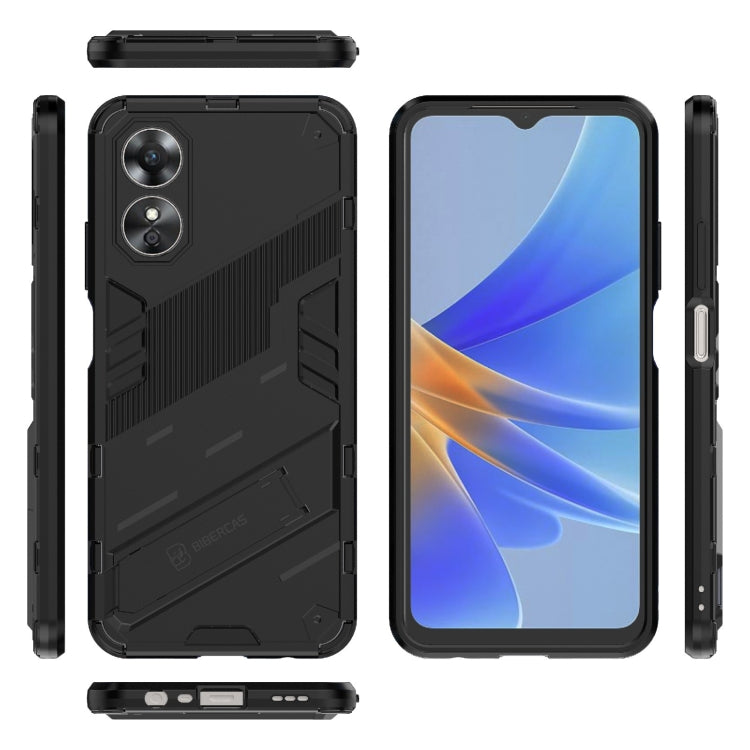 Punk Armor 2 in 1 PC + TPU Shockproof Phone Case with Holder, For OPPO A17 4G Global