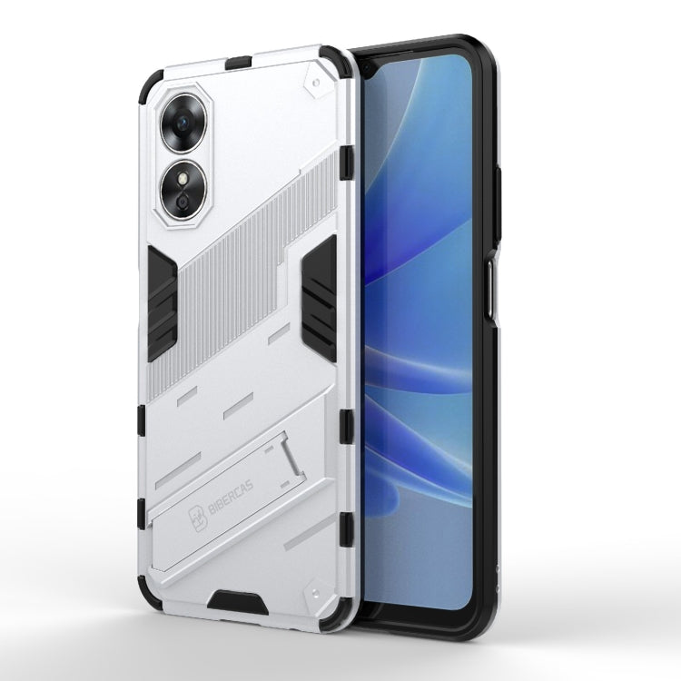 Punk Armor 2 in 1 PC + TPU Shockproof Phone Case with Holder, For OPPO A17 4G Global