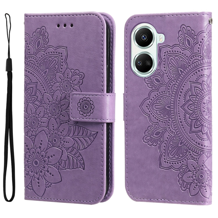 7-petal Flowers Embossing Leather Phone Case