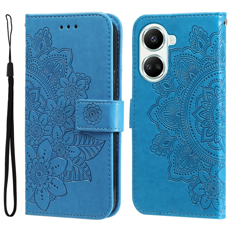 7-petal Flowers Embossing Leather Phone Case