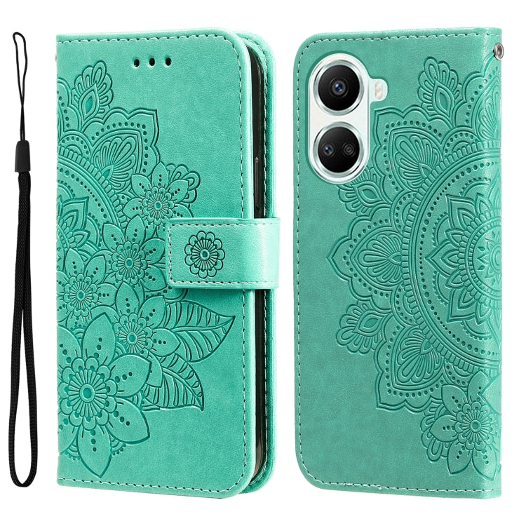 7-petal Flowers Embossing Leather Phone Case