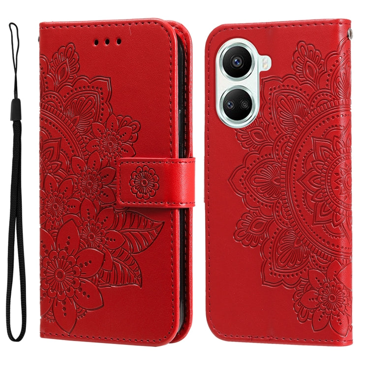 7-petal Flowers Embossing Leather Phone Case