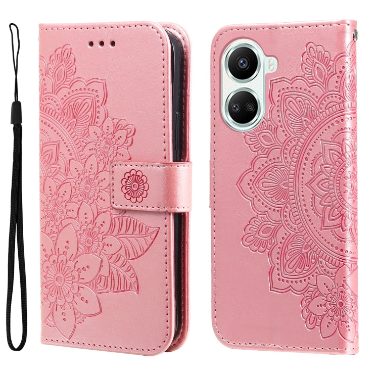 7-petal Flowers Embossing Leather Phone Case