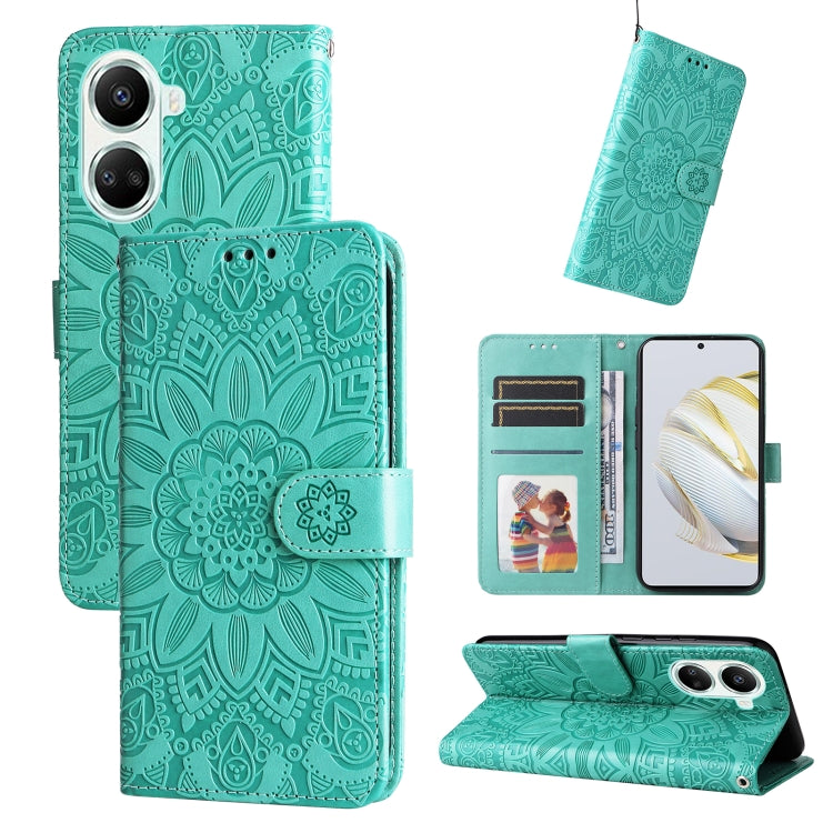 Embossed Sunflower Leather Phone Case