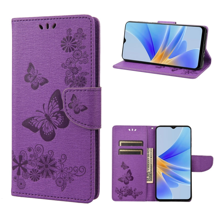 Butterfly Embossed Horizontal Flip Leather Phone Case, For Samsung Galaxy A54 5G, For Nokia G60, For OPPO A17