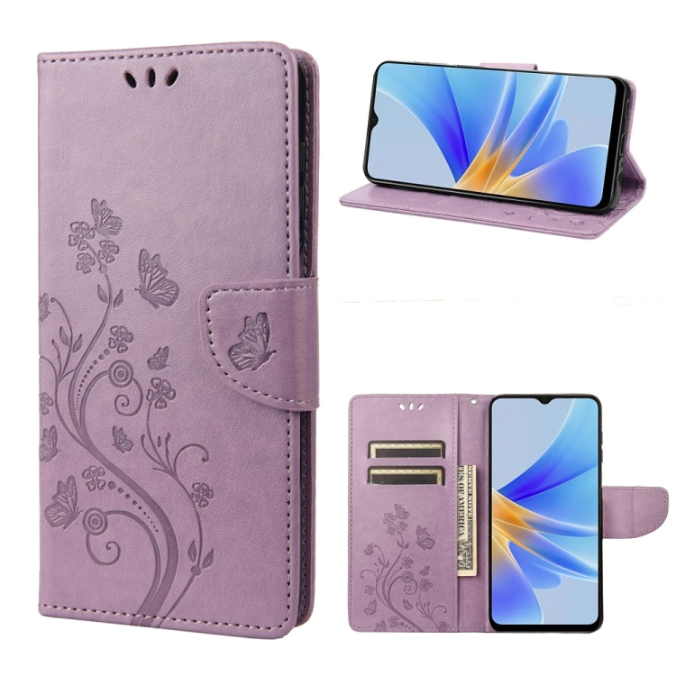 Butterfly Flower Pattern Leather Phone Case, For Samsung Galaxy A54 5G, For Nokia G60, For OPPO A17