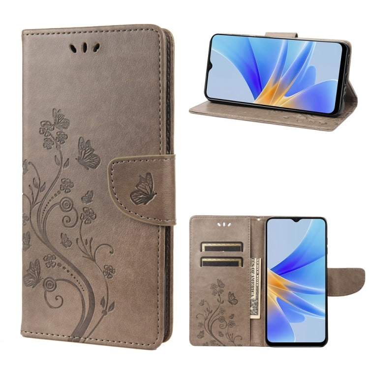 Butterfly Flower Pattern Leather Phone Case, For Samsung Galaxy A54 5G, For Nokia G60, For OPPO A17