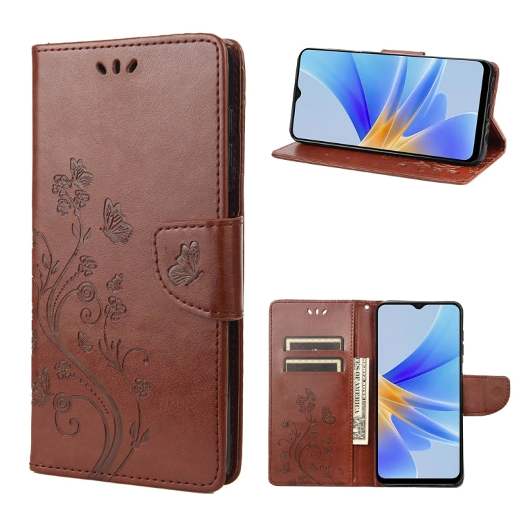 Butterfly Flower Pattern Leather Phone Case, For Samsung Galaxy A54 5G, For Nokia G60, For OPPO A17