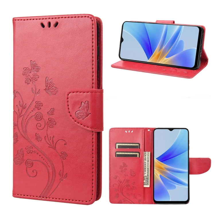 Butterfly Flower Pattern Leather Phone Case, For Samsung Galaxy A54 5G, For Nokia G60, For OPPO A17