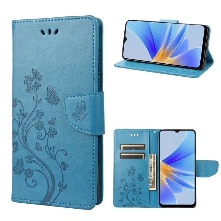 Butterfly Flower Pattern Leather Phone Case, For Samsung Galaxy A54 5G, For Nokia G60, For OPPO A17