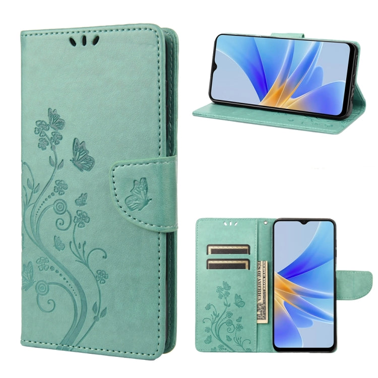 Butterfly Flower Pattern Leather Phone Case, For Samsung Galaxy A54 5G, For Nokia G60, For OPPO A17