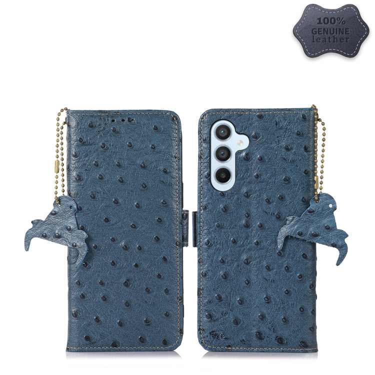 Ostrich Pattern Genuine Leather RFID Phone Case, For Realme 10 4G, For Realme 10 Pro 5G, For Samsung Galaxy A34 5G