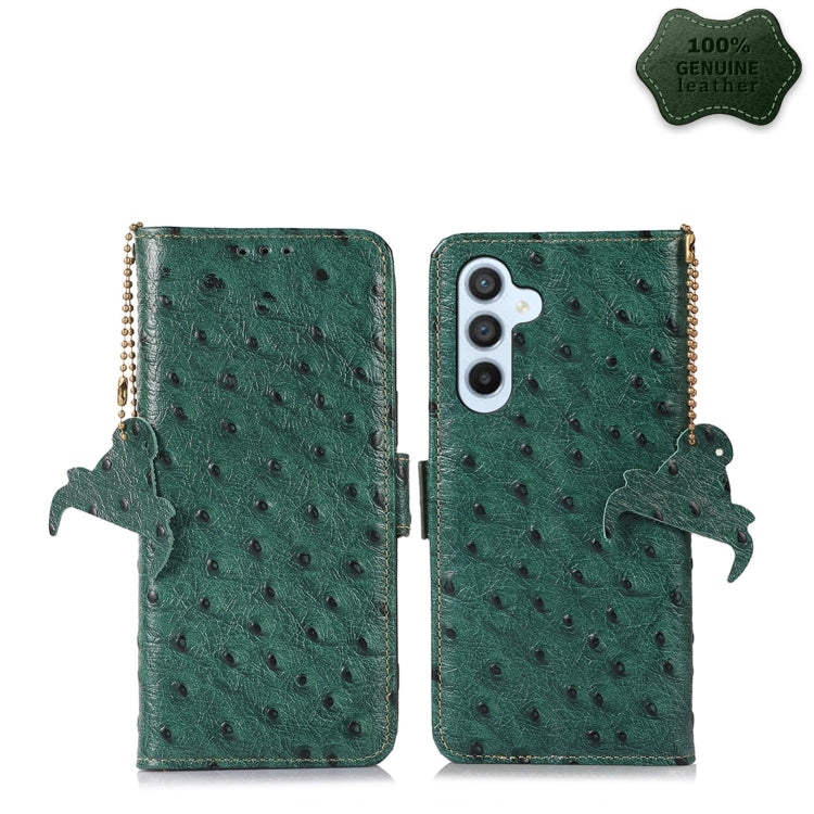 Ostrich Pattern Genuine Leather RFID Phone Case, For Realme 10 4G, For Realme 10 Pro 5G, For Samsung Galaxy A34 5G