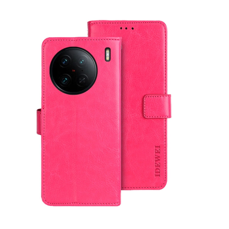 idewei Crazy Horse Texture Leather Phone Case, For vivo X90, For vivo X90 Pro, For vivo X90 Pro+