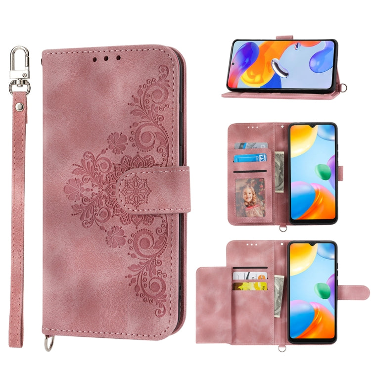 Skin-feel Flowers Embossed Wallet Leather Phone Case, For Realme 10 4G