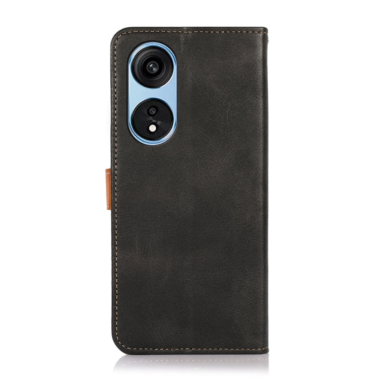 KHAZNEH Dual-color Cowhide Texture Flip Leather Phone Case