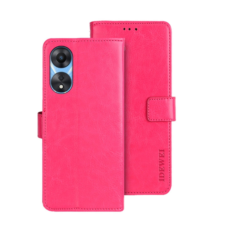 idewei Crazy Horse Texture Leather Phone Case, For OPPO A58 5G, For OPPO A77s, For Oukitel C19 Pro, For Realme 10 5G