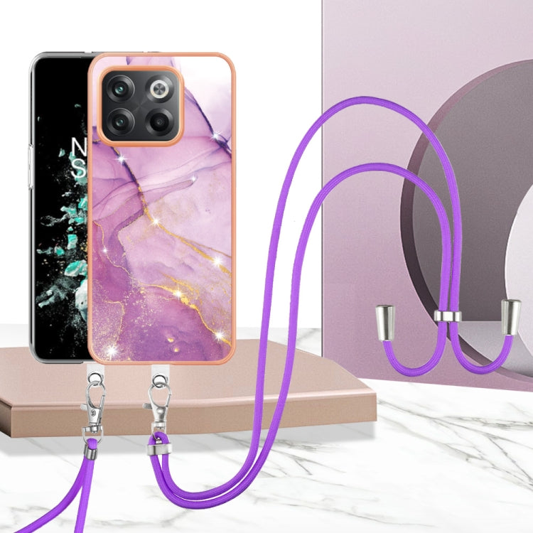 Electroplating Marble Dual-side IMD Phone Case with Lanyard