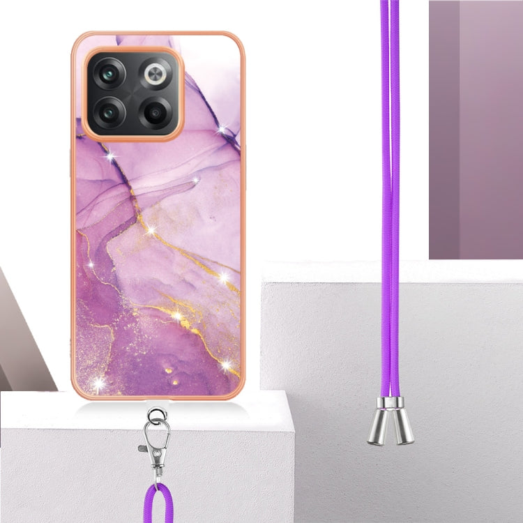 Electroplating Marble Dual-side IMD Phone Case with Lanyard