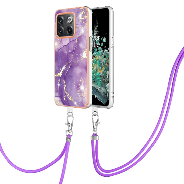 Electroplating Marble Dual-side IMD Phone Case with Lanyard