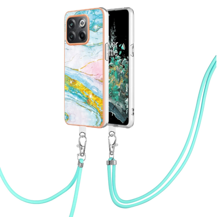 Electroplating Marble Dual-side IMD Phone Case with Lanyard