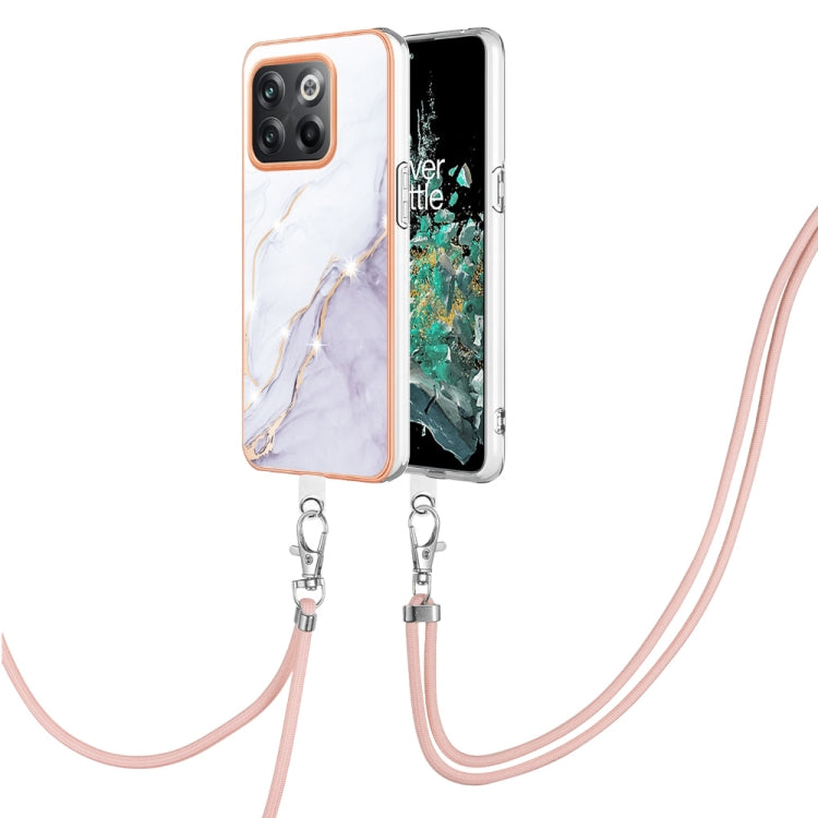 Electroplating Marble Dual-side IMD Phone Case with Lanyard