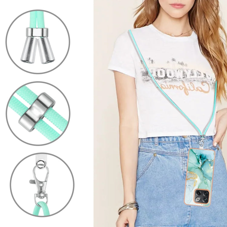 Electroplating Marble Dual-side IMD Phone Case with Lanyard