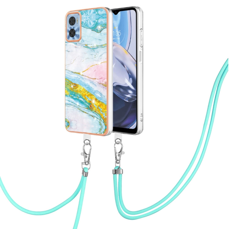 Electroplating Marble Dual-side IMD Phone Case with Lanyard, For OnePlus 10T 5G / Ace Pro, For Motorola Moto E22, For Motorola Moto E32 4G / E32s, For OPPO A17, For Sony Xperia 1 IV