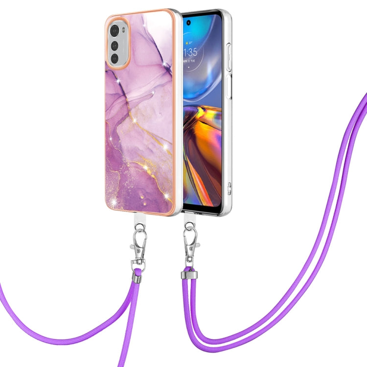 Electroplating Marble Dual-side IMD Phone Case with Lanyard