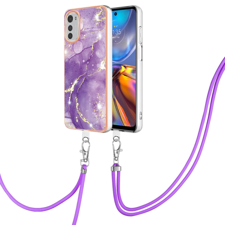 Electroplating Marble Dual-side IMD Phone Case with Lanyard, For OnePlus 10T 5G / Ace Pro, For Motorola Moto E22, For Motorola Moto E32 4G / E32s, For OPPO A17, For Sony Xperia 1 IV