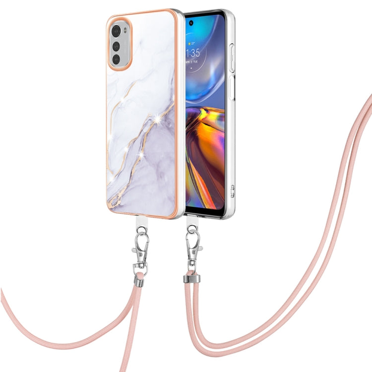 Electroplating Marble Dual-side IMD Phone Case with Lanyard