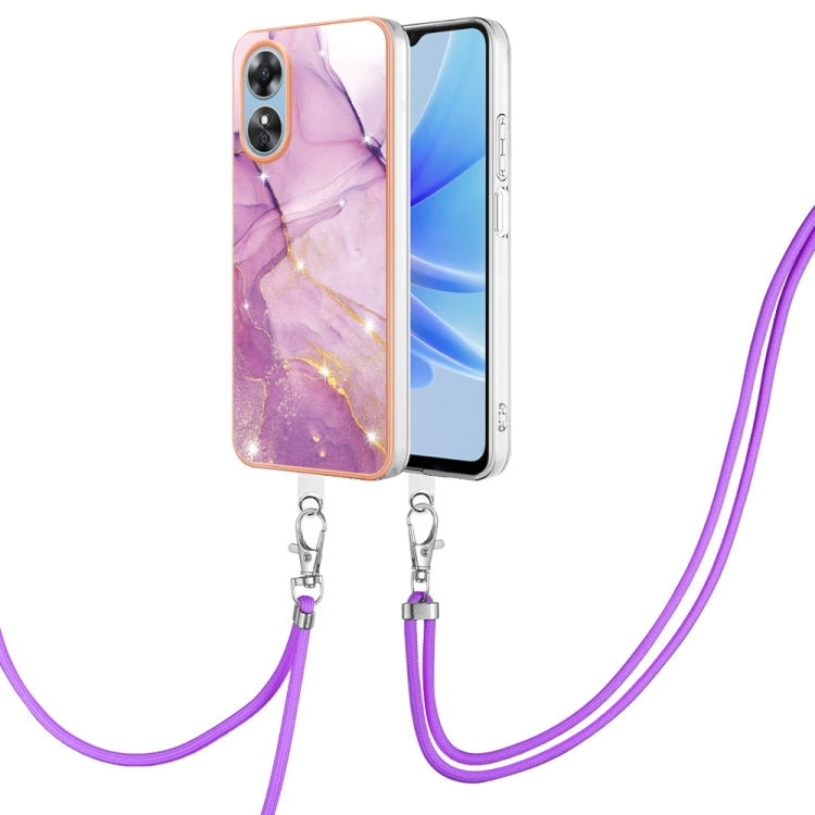 Electroplating Marble Dual-side IMD Phone Case with Lanyard, For OnePlus 10T 5G / Ace Pro, For Motorola Moto E22, For Motorola Moto E32 4G / E32s, For OPPO A17, For Sony Xperia 1 IV