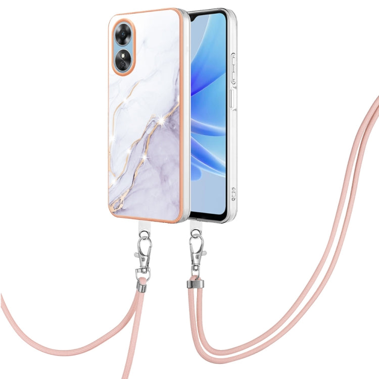 Electroplating Marble Dual-side IMD Phone Case with Lanyard